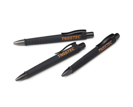 TOSSTEC Kugelschreiber schwarz/orange 3er-Set